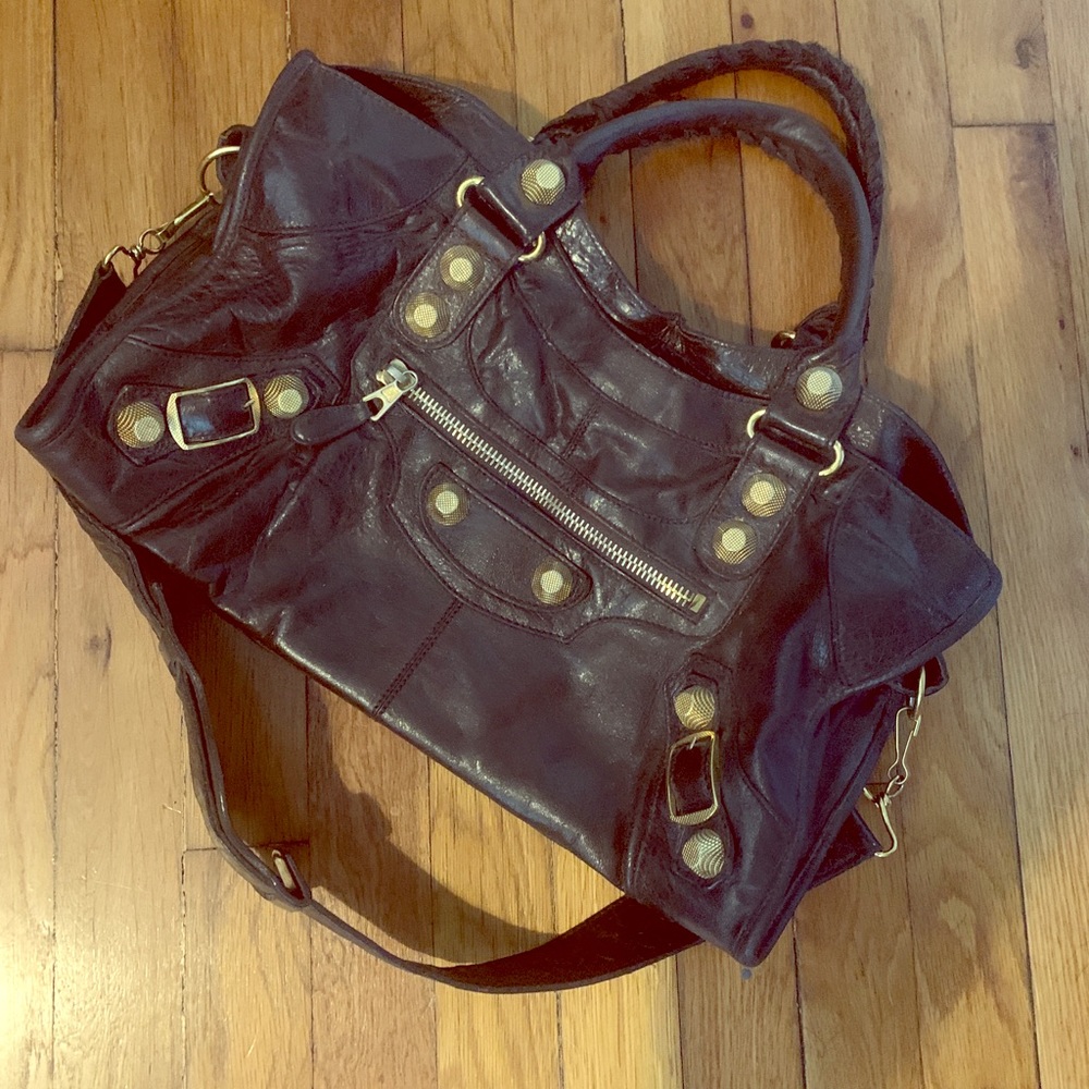 Balenciaga GIANT dark brown part time bag purse